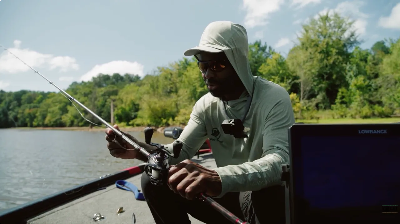 Brian Latimer of Straight Up Fishing holding a custom BardeRodz rod